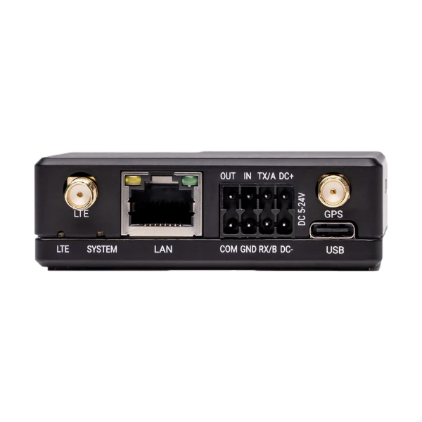 Milesight UR41 4G modem shown with power terminal connections